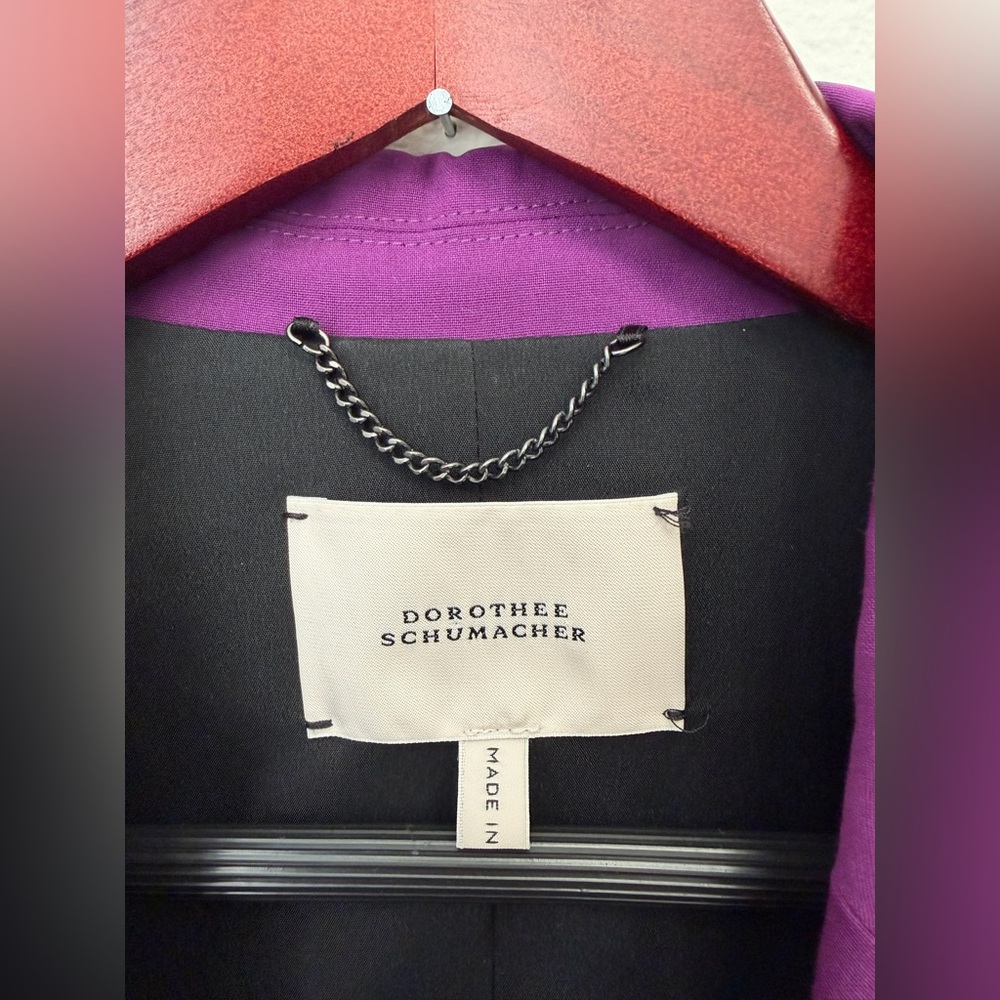 DOROTHEE SCHUMACHER Purple Virgin Wool Blazer | Twisted Lightness | EUC US 2 XS - Picture 7 of 12
